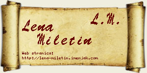 Lena Miletin vizit kartica